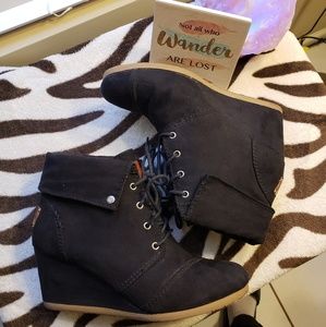 Mad Love ankle wedge booties